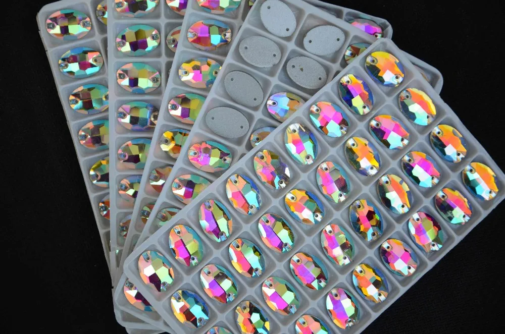 Овальный стеклянный хрусталь всех размеров пришиваемый камень прозрачный