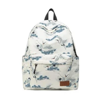 kandra new fashion computer backpack for women 2019 watercolor crane school bag travel backpack high quality waterproof bags