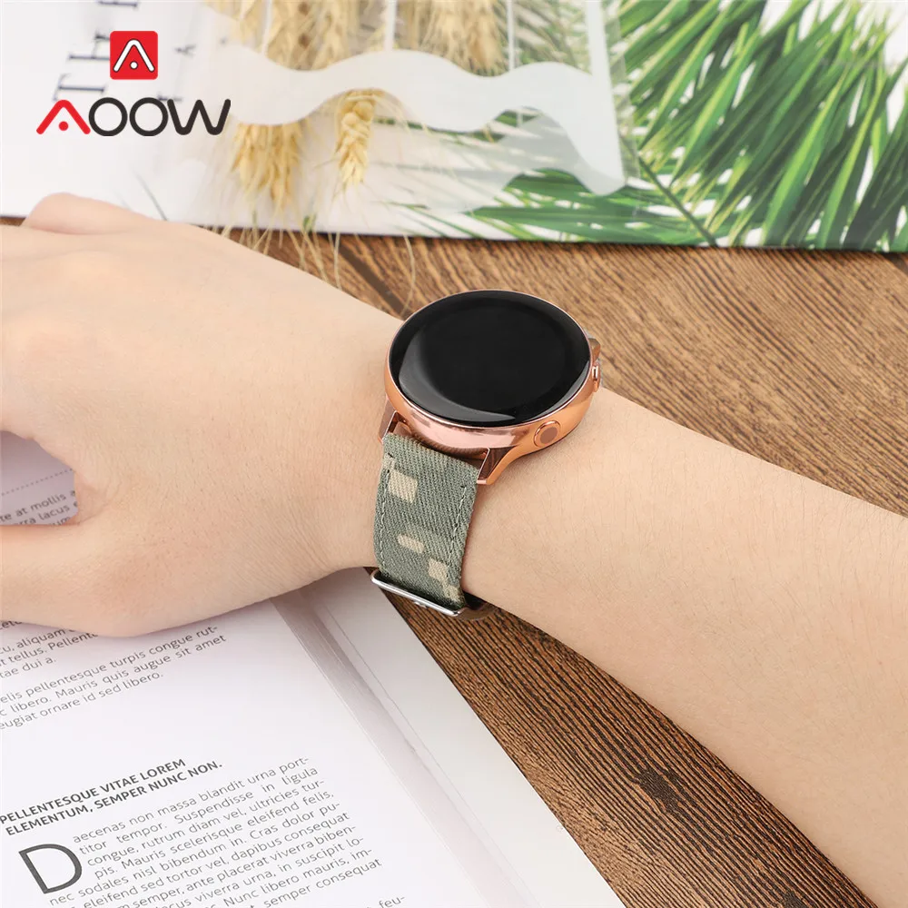 Ремешок нейлоновый из натуральной кожи для наручных часов браслет Samsung Galaxy Watch