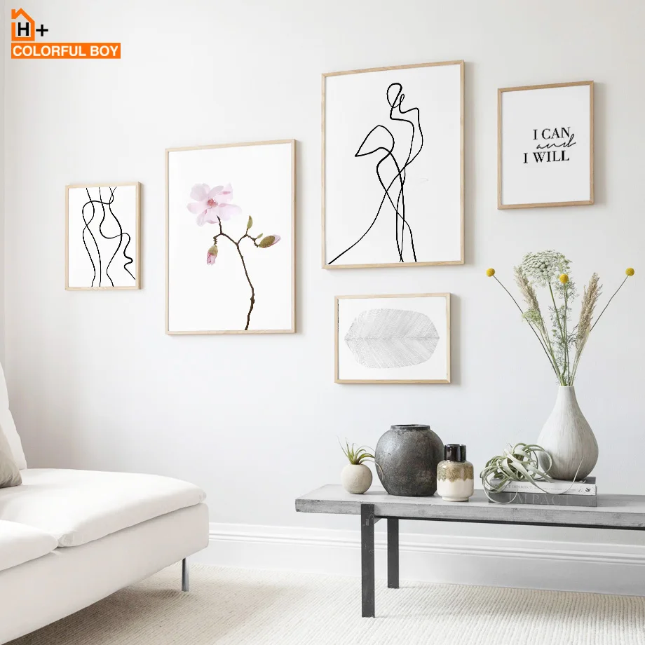 

Canvas Art Print Black White Minimalism Girl Canvas Painting Posters And Prints Wall Pictures For Living Room Home Wall Decor
