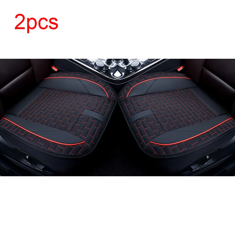 Type A Red 2pcs Чехлы для автомобильных сидений льняные дышащие защитные чехлы для сидений четыре сезона универсальные автомобильные накладки для ковров аксессуары для подушек - Название цвета: Type A Red 2pcs