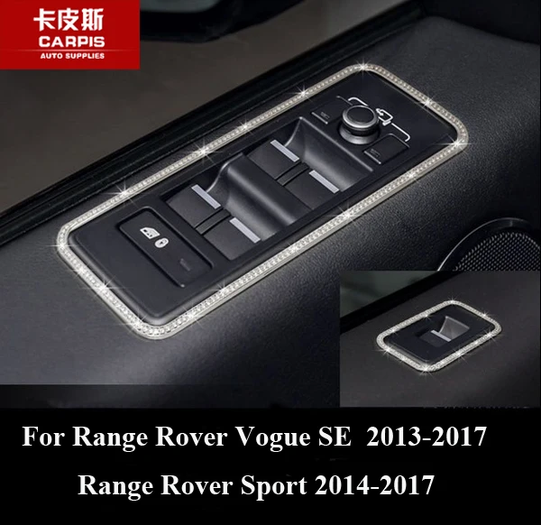 Aluminium Alloy Chrome Car Window Lift Switch Button Frame Cover Trim For Range Rover Sport 2014 2015 2016 2017 Car Styling