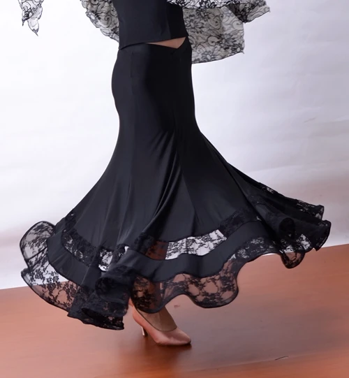 Юбка с V-образным вырезом для современных танцев, 6 шт., эластичная кружевная юбка S12064