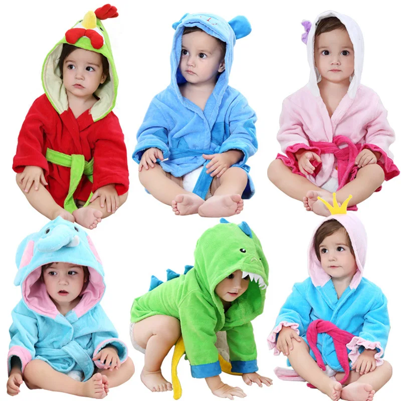 2019 Детские Банные халаты 0-1 года Одежда для новорожденных девочек с динозавром