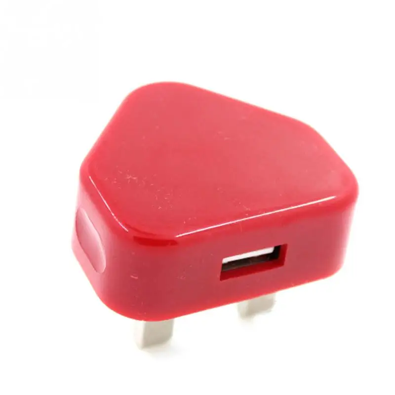3 Pin USB UK настенное зарядное устройство адаптер для мобильного телефона смартфон - Цвет: Red