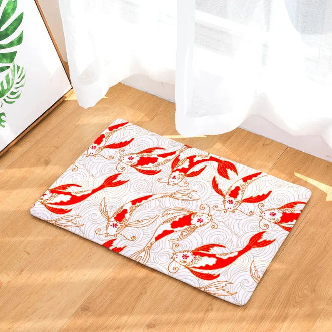 Japan Fuji Mountain Lucky Cat Doormat Bath Kitchen Carpet Decorative Anti-Slip Mat Room Car Floor Bar Rugs Door Home Decor Gift | Дом и сад