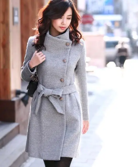 Корейская версия Женское шерстяное пальто верхняя одежда Женская ветровка