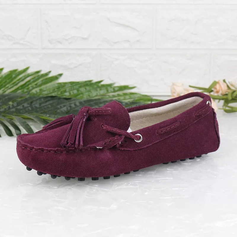 Wine Red Новинка; модная женская обувь на плоской подошве из натуральной кожи; женские лоферы без застежки; женская повседневная обувь; Мягкие Мокасины на плоской подошве; женская обувь - Цвет: Wine Red