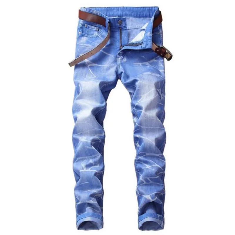 HIRIFULL высокое качество Ретро стиль мужские джинсы вареные тонкие обтягивающие