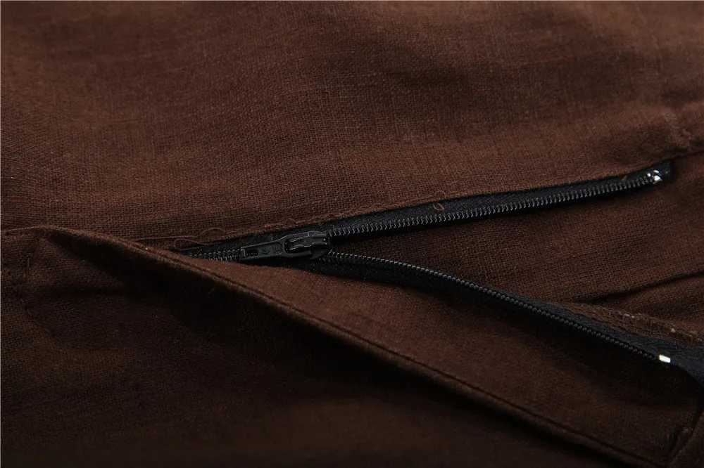 2021 New High Quality Black Men's Kung Fu Pant Straight Cotton Linen Trousers Casual Mid Waist Pants Size M L XL XXL XXXL MQ009 | Мужская