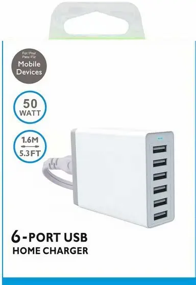 Сетевое зарядное устройство с 6 USB портами 1 5 м 50 Вт В 10 А|Зарядные устройства| |