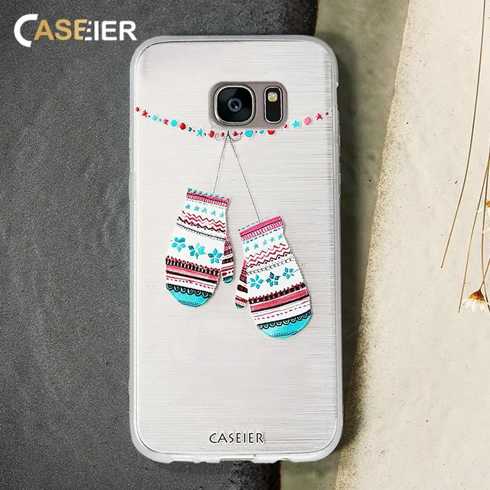 Caseier Телефон чехол для Samsung Galaxy S6 S7 edge S8 Plus note 8 Мягкий ТПУ Merry Рождество силиконовый