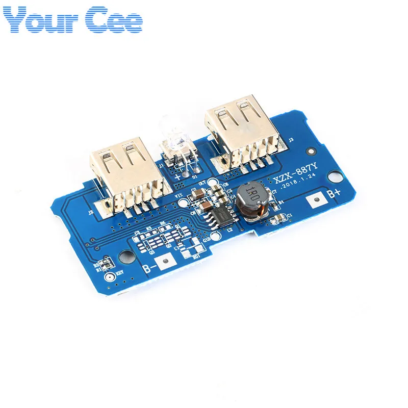 2 шт. двойной Micro USB 3 7 в до 5 В а Мобильный Внешний аккумулятор DIY 18650 зарядное