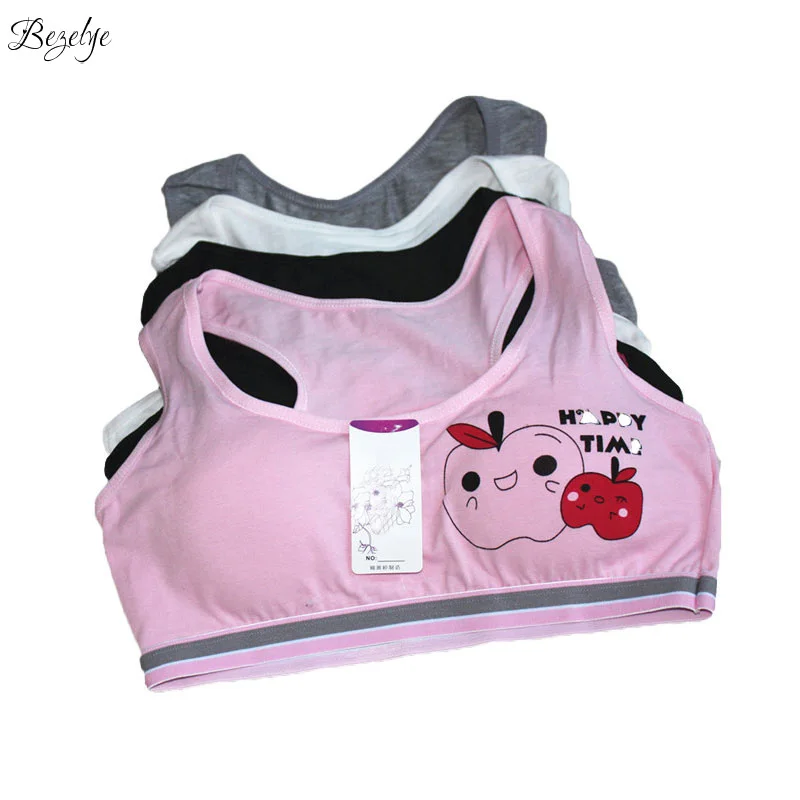 С мультяшным принтом яблоко подростковый бюстгальтер для девочек подростков