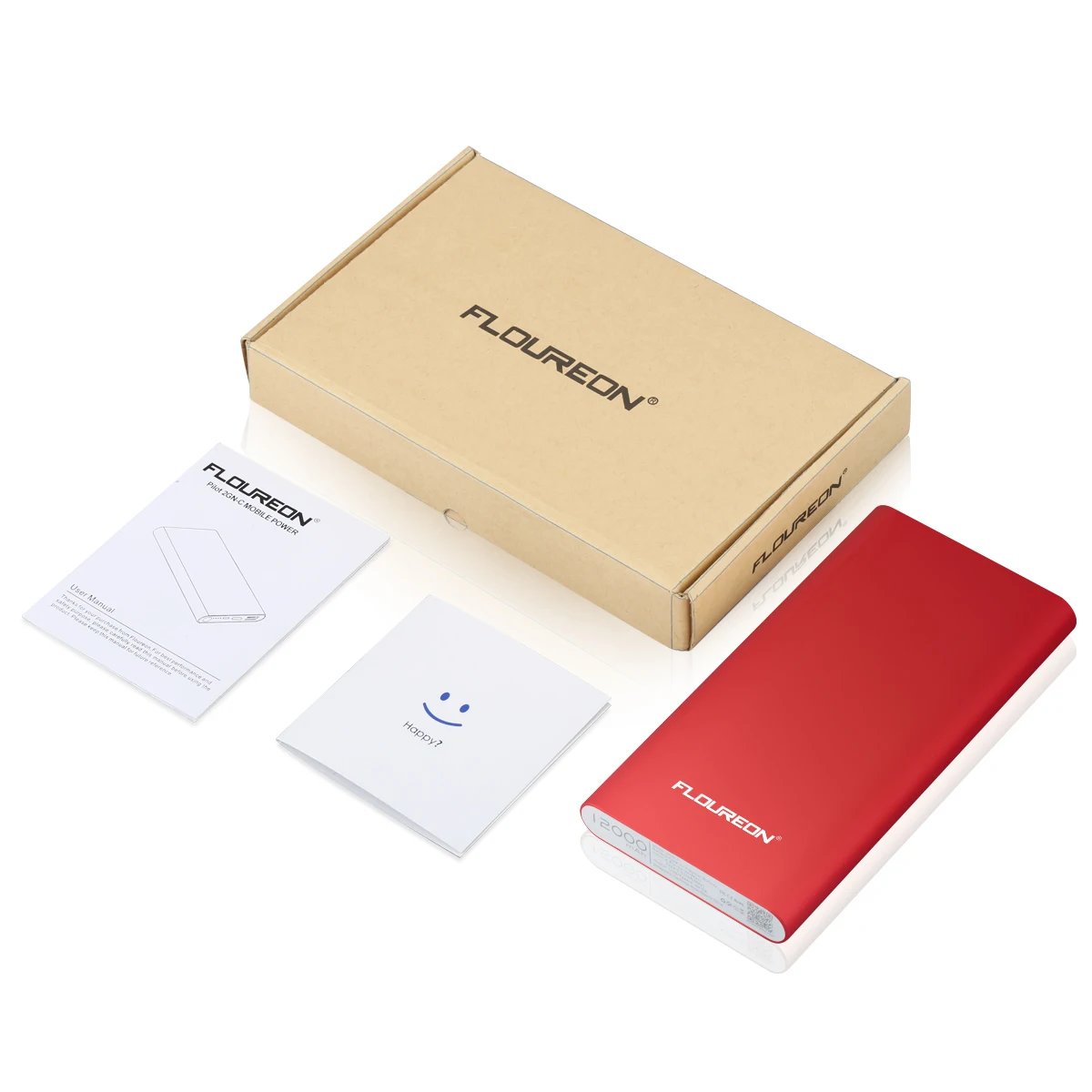 Red Floureon Pilot 2GN-C 12000 мАч Внешний аккумулятор коробка зарядное устройство с 3A высокоскоростной выход Банк питания Зарядка - Цвет: Red