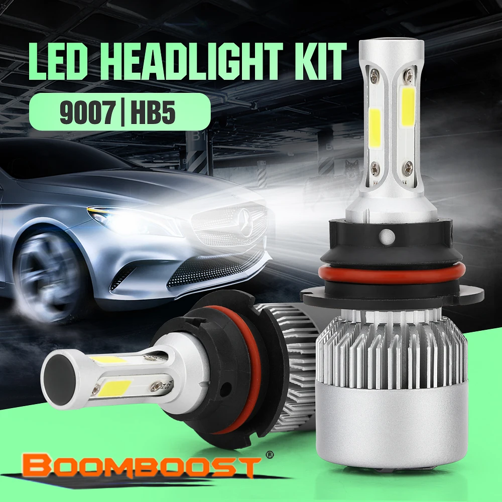 

H1 H3 H4 H7 H11 9004 9005 9006 9007 BOOMBOOST COB LED Car Headlight Bulb Hi-Lo Beam 72W 8000LM 6500K Auto Headlamp 12v 24v