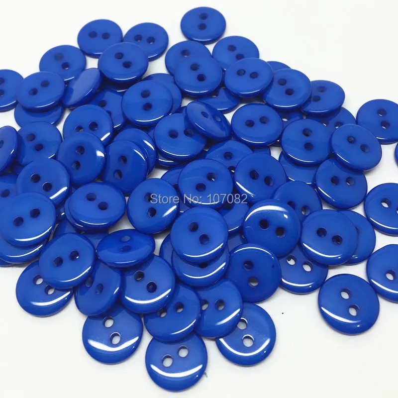 

1000pcs 11mm Royal Blue Round Resin 2 Holes Buttons T-shirt Sewing Button Embellishments Cardmaking