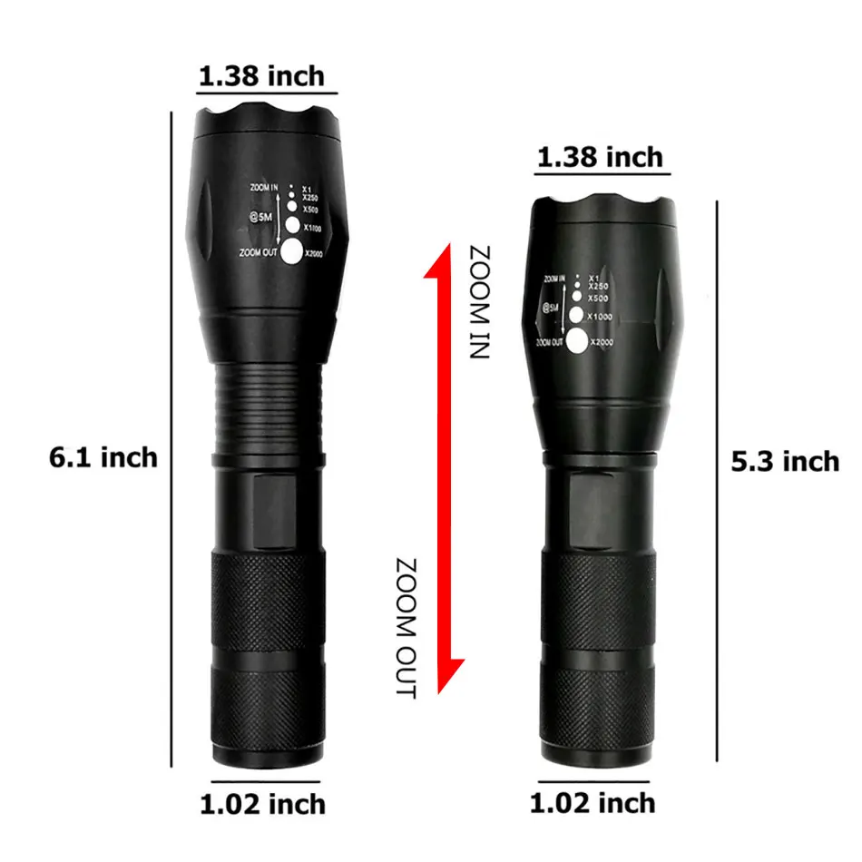 1800LM алюминиевый водонепроницаемый Zoomable CREE XM-L T6 светодиодный светильник-вспышка SOS светодиодный фонарь светильник 18650 перезаряжаемый аккумулятор AAA Chenglnn