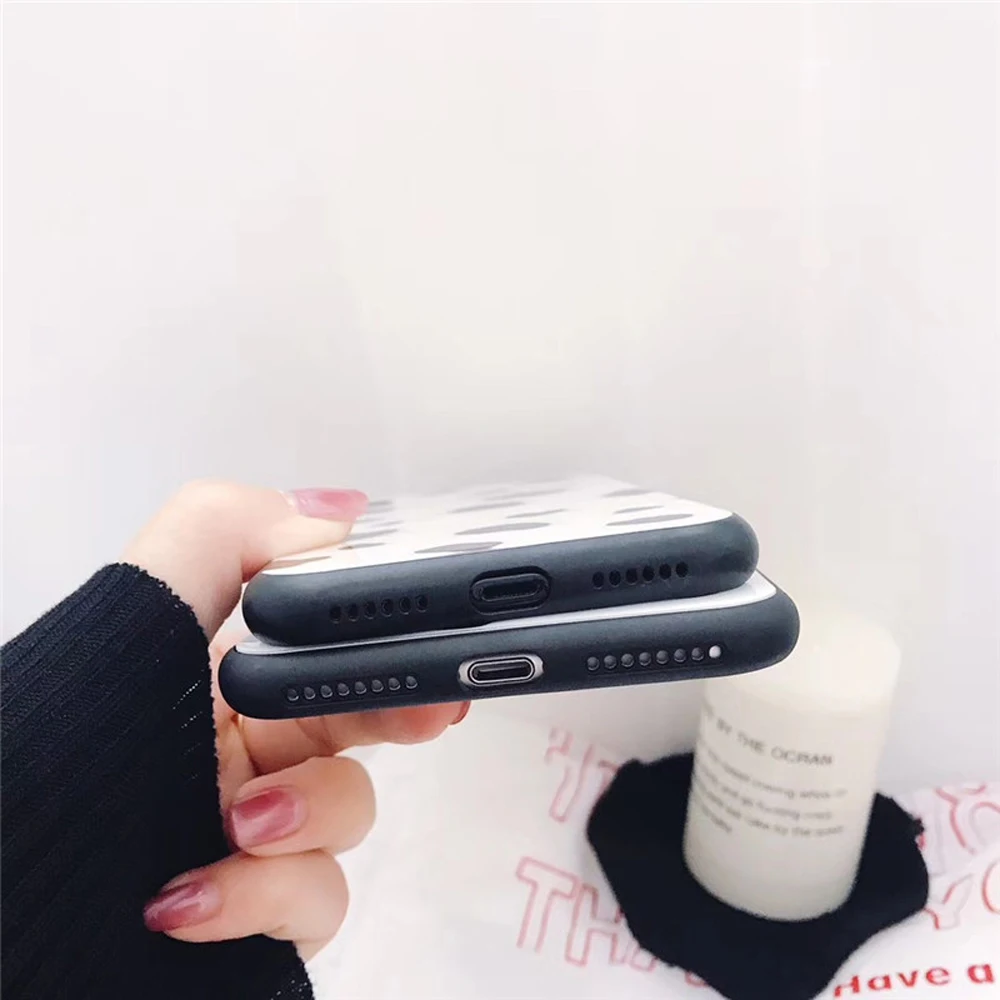 Чехлы для телефонов с коровьим молоком iPhone 7 Plus Xs Max XR X 8 6 6s из закаленного стекла