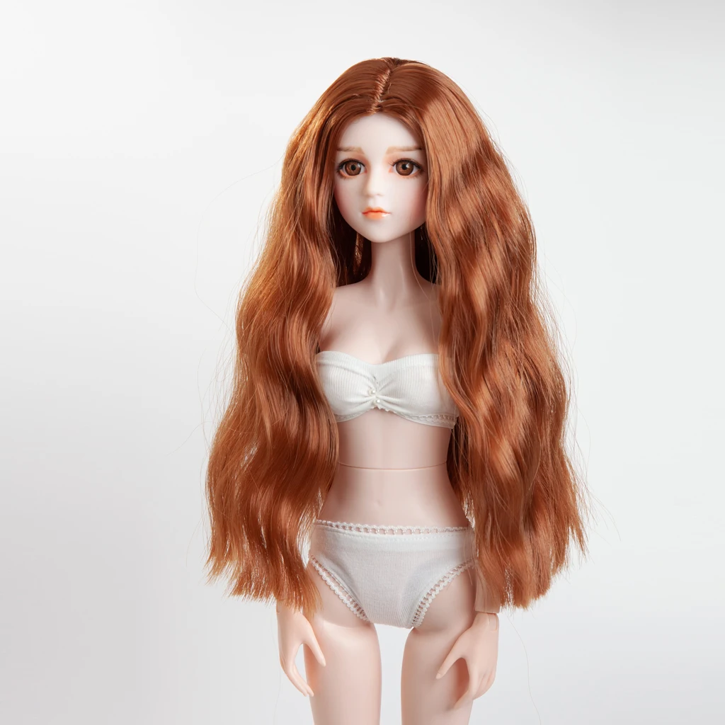 

1/4 Doll Hair Wig Centre Parting Hair Accessories for BJD Doll DIY Not for Human Brown