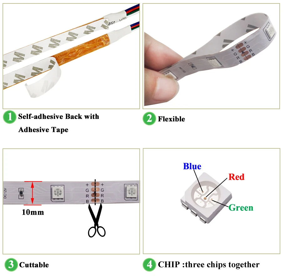 BESTOPE 10 м 5050 RGB Светодиодные ленты Водонепроницаемый AC/DC 12V 5M s светильник гибкий с 3A