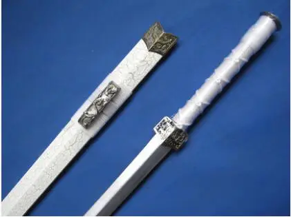 white Han Longquan Катана Меч Espada казачий меч в твердом переплете длинный меч не открытый край Afiladas Japonesas украшение дома Сувенирный меч - Цвет: white