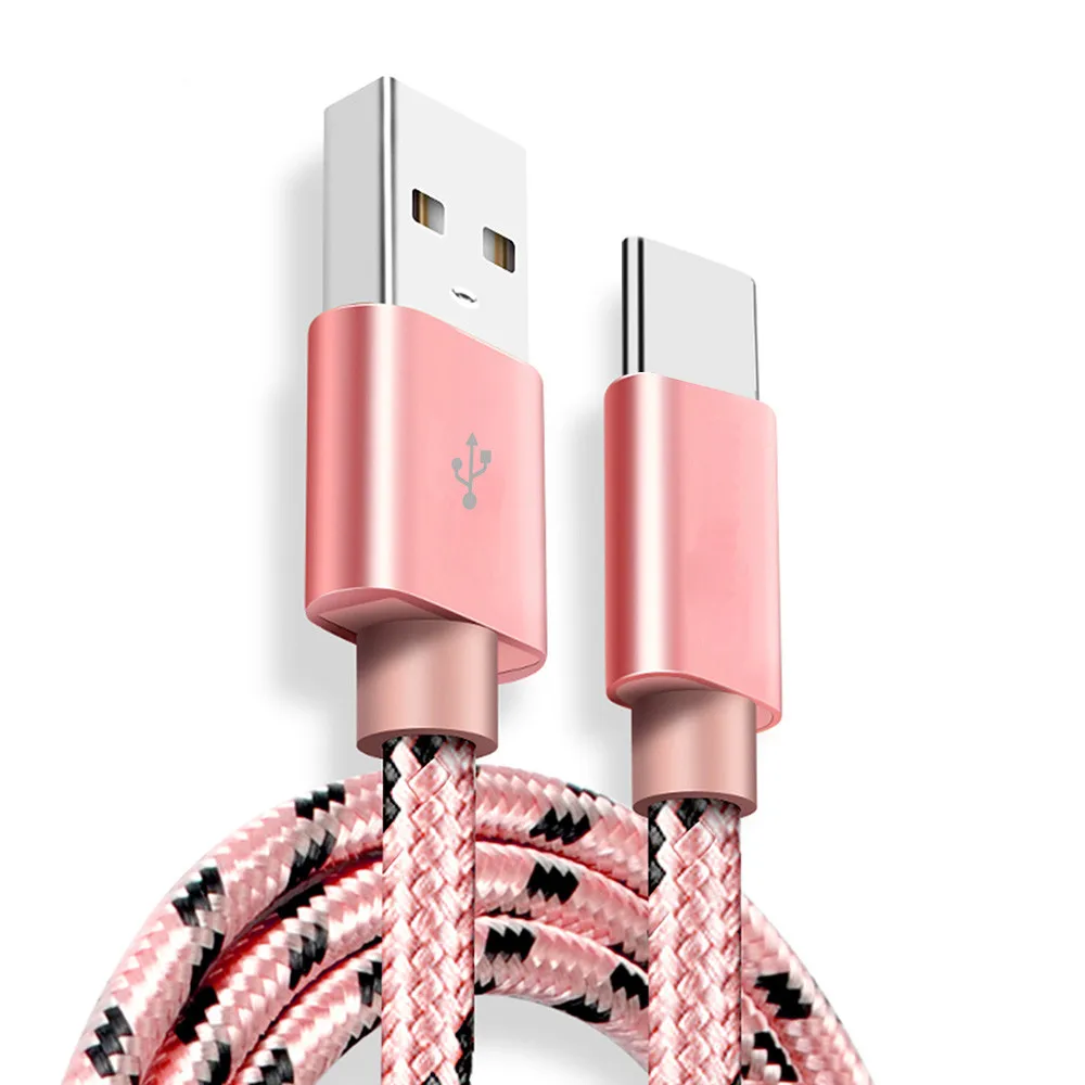 rose gold 2.4A usb type-C зарядный кабель для samsung S8 S9 Быстрая зарядка шнур данных для huawei P10 P20 Pro Xiaomi Mi8 6 кабели зарядного устройства для телефонов - Цвет: rose gold
