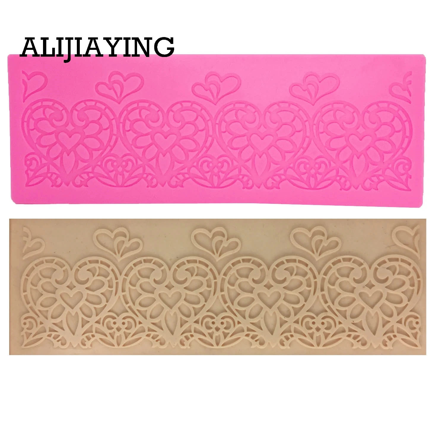 

M1338 Heart love Texture shape lace mat Fondant Silicone Mold Sugar Craft Cake Decorating tools Clay DIY molds accessory kitche