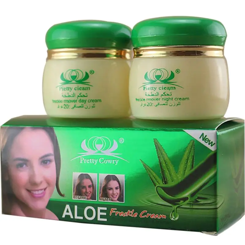 Отбеливающий увлажняющий крем для лица с эффектом алоэ 2 шт. Удаляет пигментные веснушки уход за лицом 20