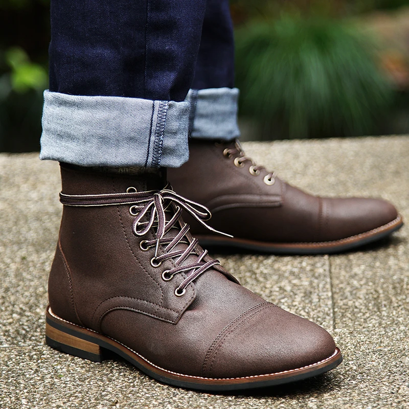 COSIDRAM высокое качество британские мужские ботинки Осень зима мужская обувь