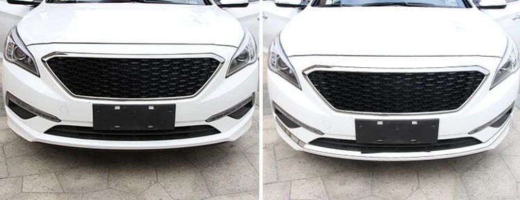 Аксессуары, пригодный для Hyundai Sonata LF хромированный, передний, нижний бампер крышка отделка литья решетка GARNISH 3 шт./компл