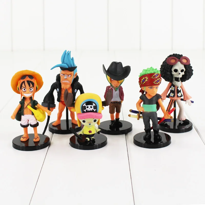 Экшн фигурки Luffy Chopper Law 6 шт./лот окрашенные Doflamingo Sanji Smoker Doll ПВХ ACGN игрушечные