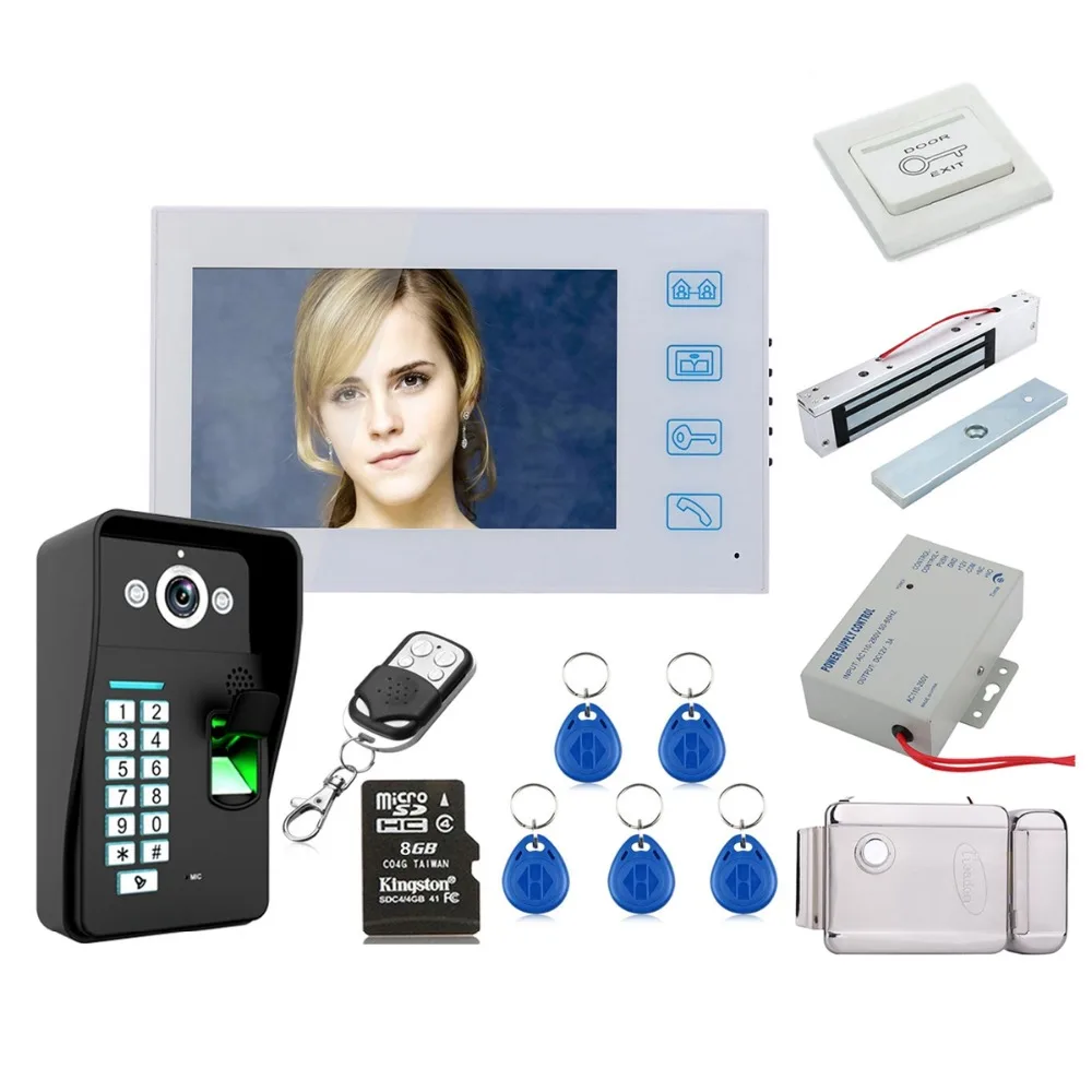 Домашняя безопасность 7 &quotHD Запись Распознавание отпечатков пальцев RFID пароль