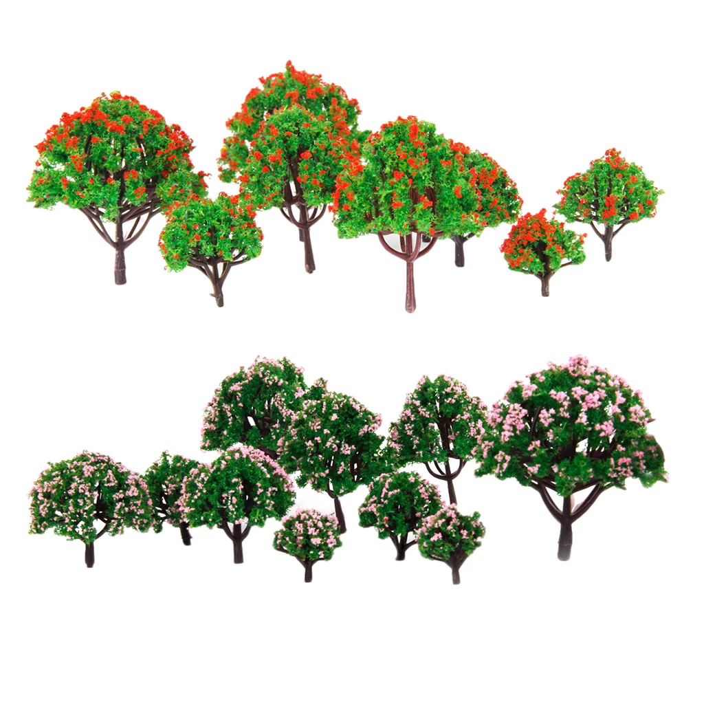 

20 шт Цветочное дерево модель HO Z N масштаб 1/75-500 макет для Diorama декорации здания реквизит модель пейзажа