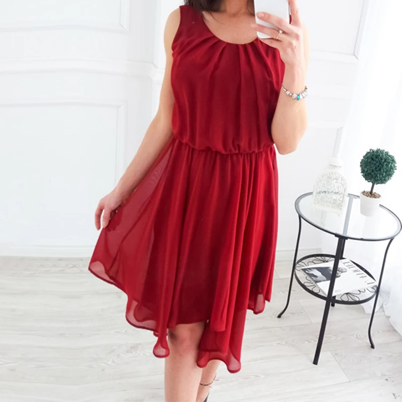 Dresses Summer Dress Chiffon 2018 Plus Size Xxl Boho Bohemian Casual Solid Black Tunic Sundress A-line Women Beach | Женская одежда