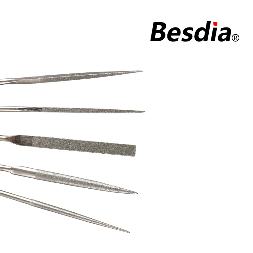 Алмазные игольчатые напильники Besdia 3*140 мм круглые полукруглые плоские