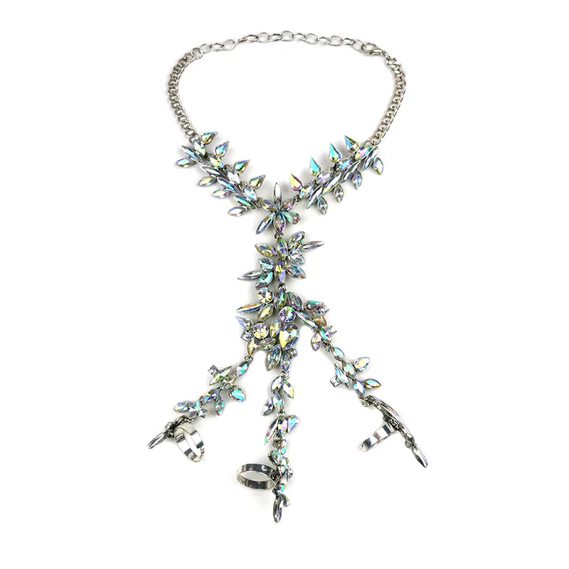 Женский модный стильный Хэллоуин ручной Череп Скелет Хрустальный Браслет крутая