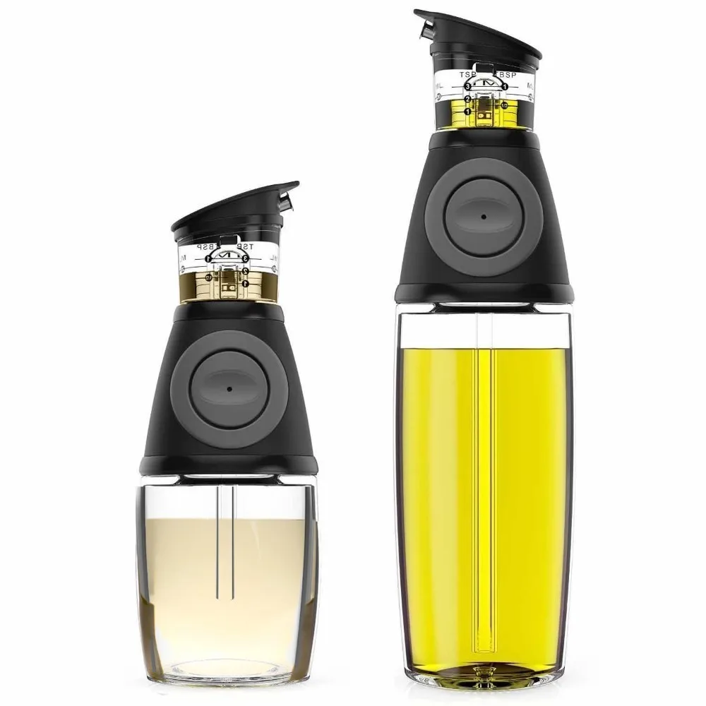 

2pcs 9/17oz Olive Oil Dispenser Bottle Set Oil Vinegar Cruet with Drip-Free Spouts Kitchen Gadget Cooking Tools