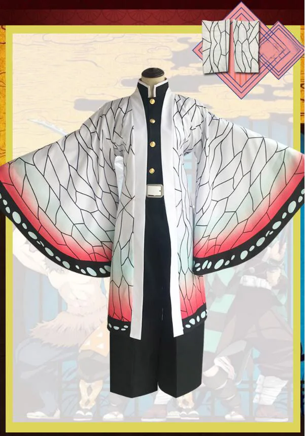 Новый аниме демон Slayer: Kimetsu no Yaiba Косплей Kochou Shinobu Женская японская одежда косплей