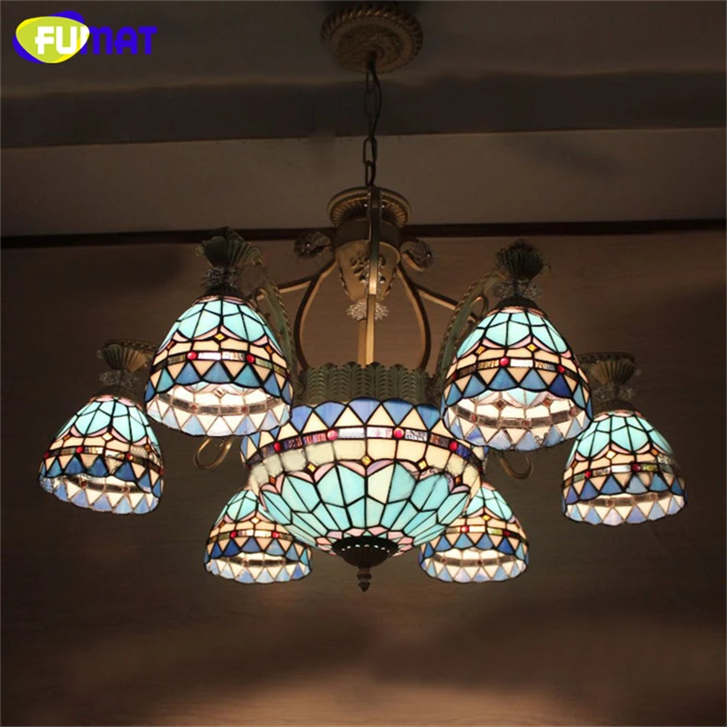 Подвесной светильник FUMAT Tiffany винтажный стеклянный в европейском стиле