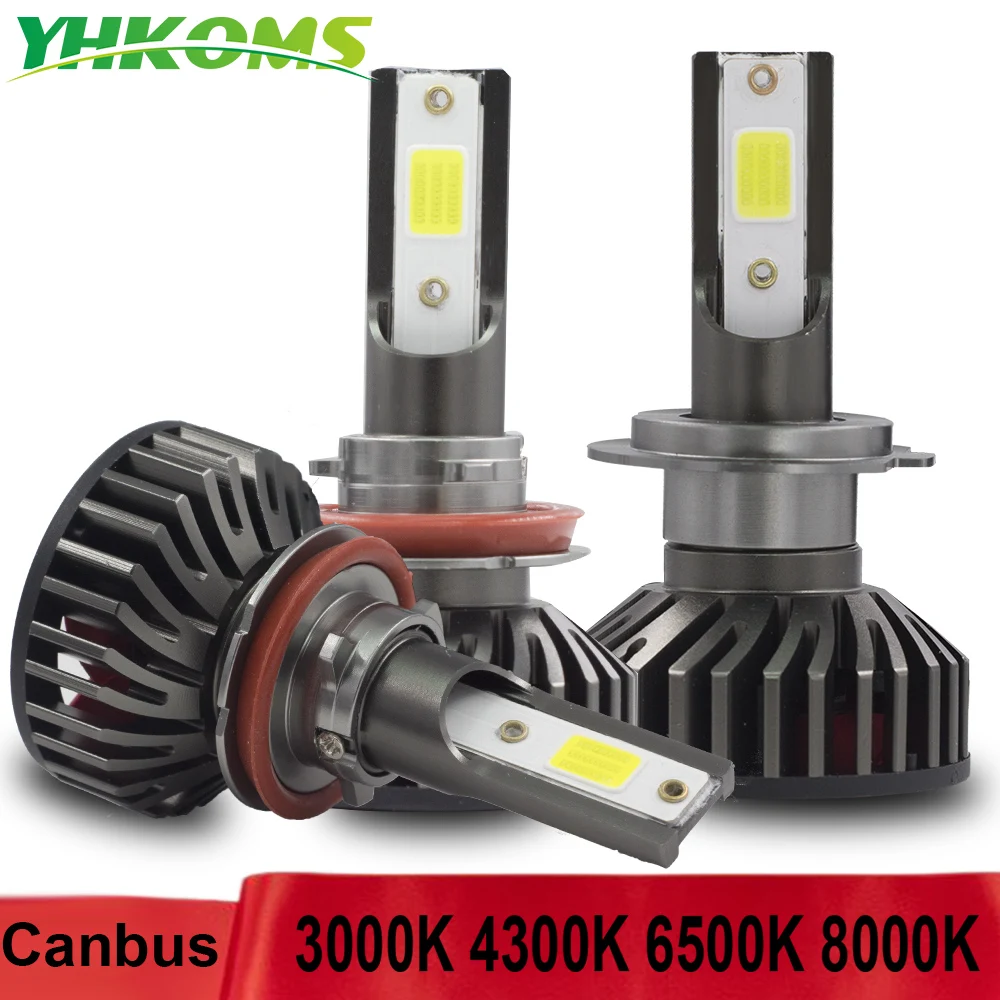 Светодиодный мини-светильник YHKOMS Canbus H8 H11 3000K 4300K 6500K 8000K H4 H7 9005 9006 880 881 H1 H3 фара для
