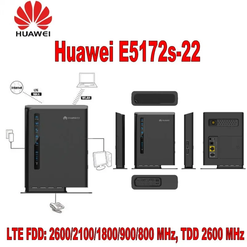Huawei E5172s 224G LTE высокого Скорость WI FI маршрутизатор 150 Мбит/с + 1000 мАч Батарея 4 г SMA
