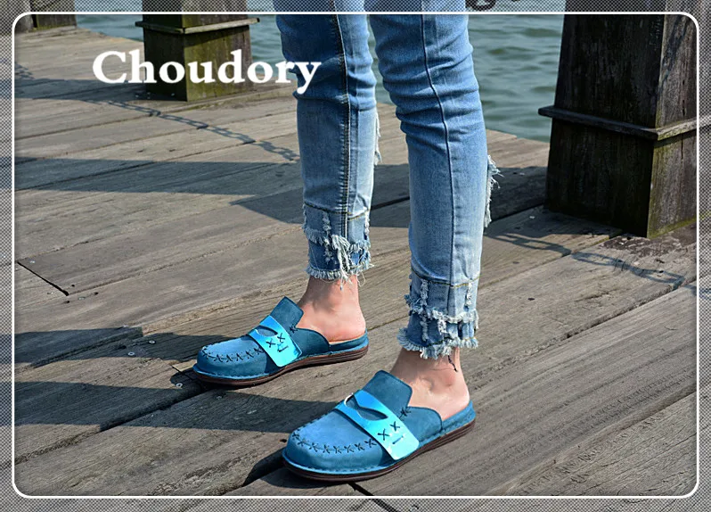 Choudory Моды Натуральная Кожа Летние Тапочки Женщин Круглого Toe Рим Гладиатор