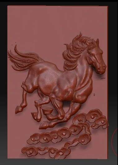 

3d model relief for cnc in STL file format Horse pendant