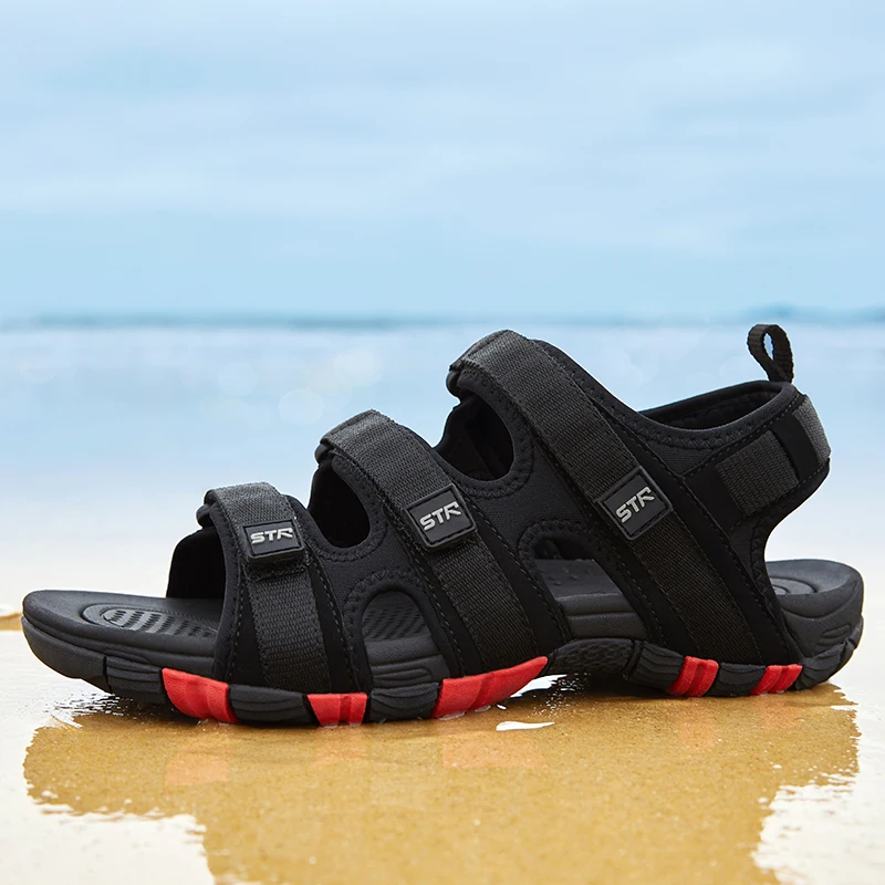 2021 Summer Sandals For Man Black Water Shoes Flat Rubber Sole Sandals Big Brand Outdoor Spotrs Sneaker School Boys Shoes