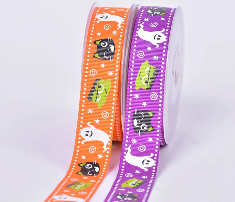 1 дюйм 25 мм Бесплатная доставка Хэллоуин призрак и кошка печатных grosgrain ленты для