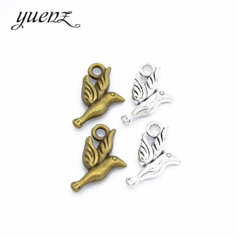

YuenZ 10pcs Bird Charms metal Pendants Fit necklace Jewelry Making 21*13mm D541