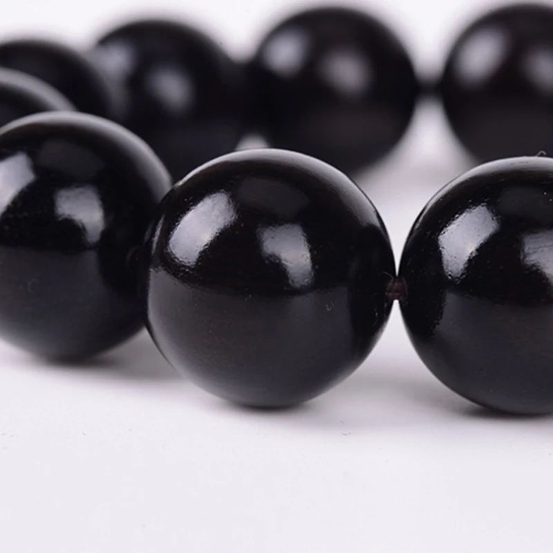 Подлинные деревянные браслеты из черного сандалового дерева бусины Будды