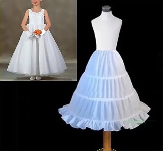 Sapphire Bridal Cheap Fast Shipping Girls Flower Girl Petticoat Childrens 3 Hoop Underskirt Slips | Свадьбы и торжества
