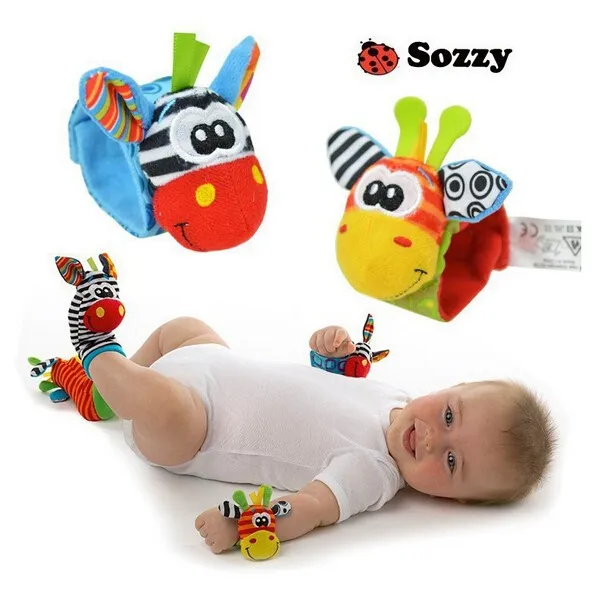 (4 шт. = 2 талии + носки)/много игрушки трещотки младенца Sozzy Garden Bug Наручные